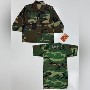 Kids BDU Shirt & T-Shirt Set - Military Style, BOYS Sz 2 Woodland Camo, Rothco